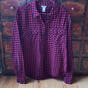 Forever 21 Button Up - Red/Navy
